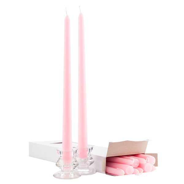 Box of 12 Pink Taper Candles 12 Inch Candles A Candle Co