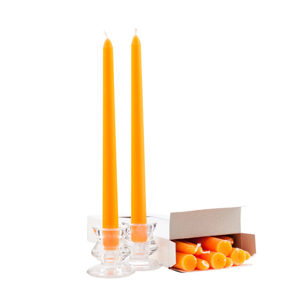 Box of 12 Orange Taper Candles 10 Inch Candles A Candle Co