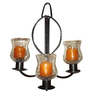 Wall Sconce for 3 Votive Candles - Pewter Finish