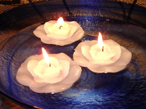 White Flower Floating Candle